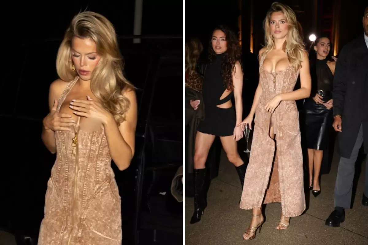 unlu model altina ic camasiri giymedigi elbisesi ile frikik verdi YuE9Qx38